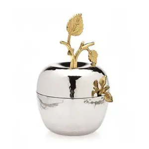Apple Shaped Jar w/Gold Leaf Spoon