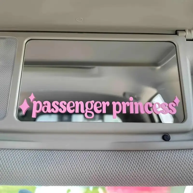 Passenger Princess Letter Pattern Car Rearview Mirror Sticker, Car Rearview Mirror Decal, Universal Car Interior Decoration Accessories for Women & Girls, Decal For Cars, Girly Car Accessories, Car Decals, Car Accessories Cute