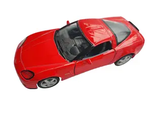 KINSMART 1:36 Scale 2007 Chevrolet Corvette Z06 Diecast Car Officially Licensed Red Model with Pull Back Action & Openable Doors 5 Inches Long