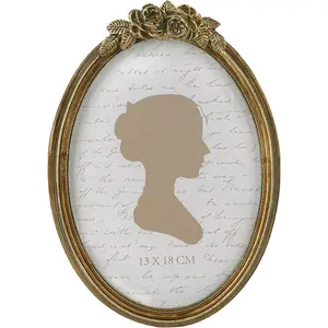 Picture Frame 5x7 Inch, Oval Antique Photo Frames with Glass Front, Luxury Photo Display, Tabletop Wall Hanging,  Ideas, Bronze Rose