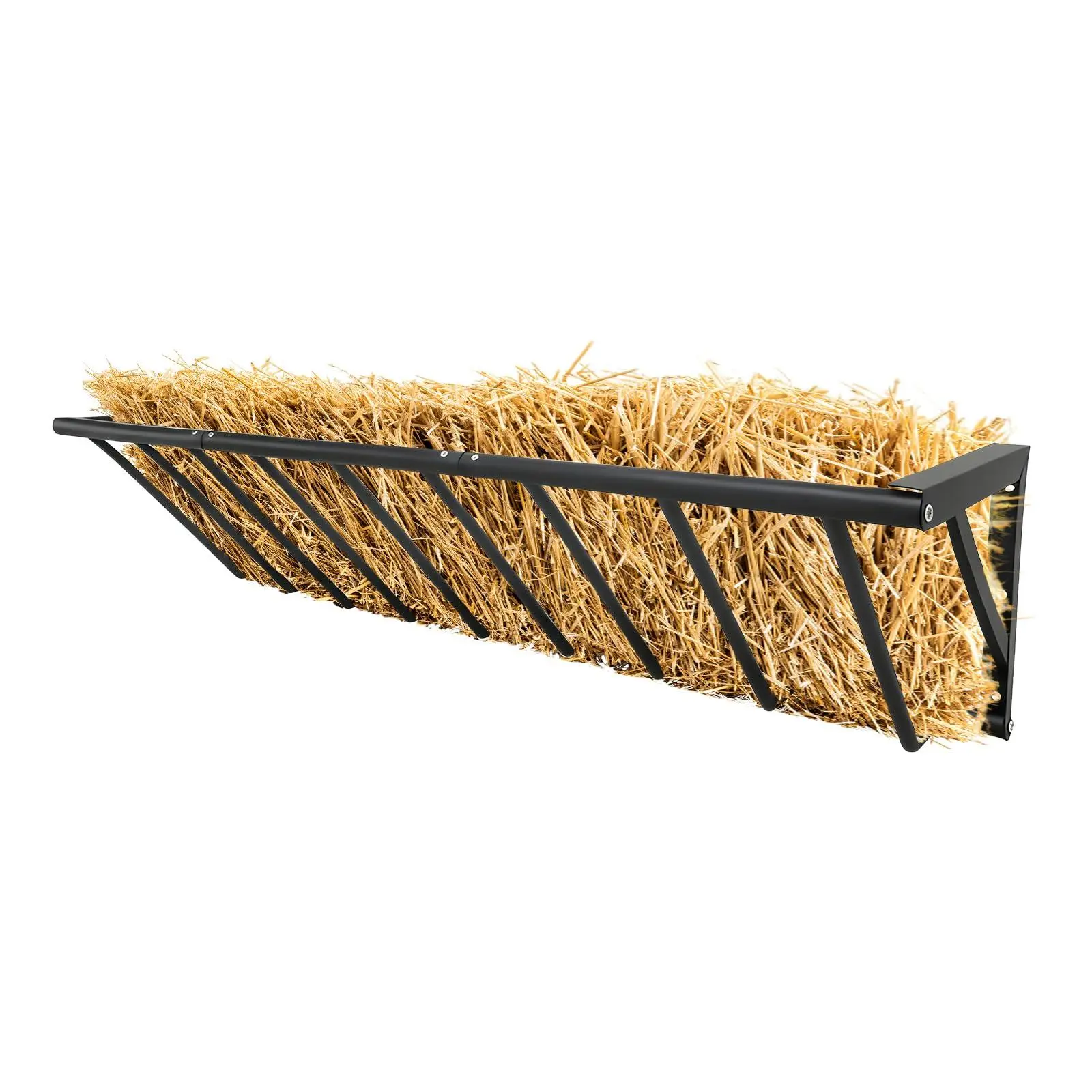 GARVEE 63'' Wall Mount Hay Rack Hay Feeder Goat Hay Rack,Heavy Duty Iron Wall Hay Rack for Sheep, Goats, Horses, Indoor Outdoor Uses, Easy Install & No Waste
