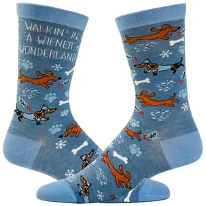 Women's Walkin In A Wiener Wonderland Socks Funny Winer Weather Christmas Dog Lover Footwear Funny Graphic Socks Comfortable Fitted Spandex Cotton Women's Walkin In A Wiener Wonderland Socks Funny Winer Weather Christmas Dog Lover Footwear Funny Graphic Socks Comfortable Fitted Spandex Cotton