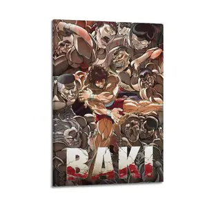 Baki The Grappler Poster for Bedroom Aesthetic Canvas Wall Art Living Room Posters Painting Picture Print Modern Family Decor Artist Bathroom Poster