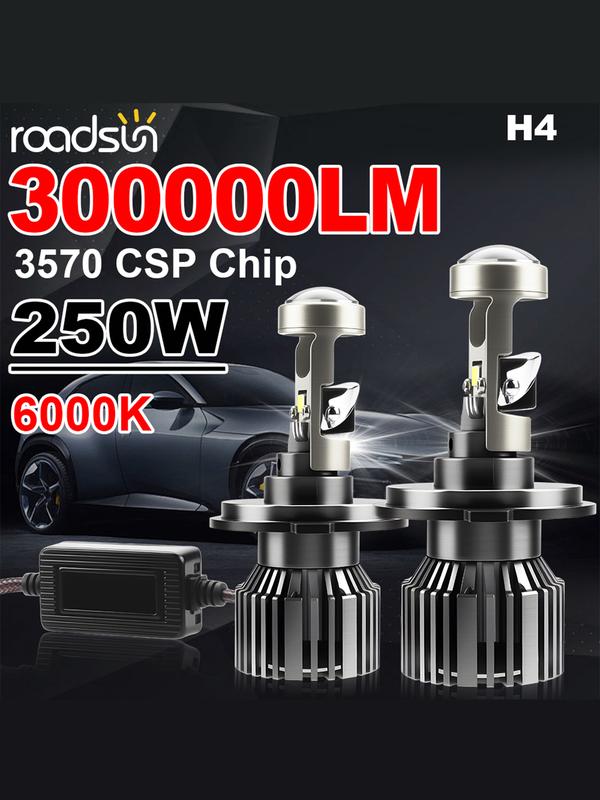 2 Pack H7 H4 H9/H11 9005/HB3 9006/HB4 LED Car Headlight Bulbs 12-24V No Canbus Error High and Low Beam Automotive Lens with Aviation Aluminum Heat Dissipation Fan Plug and Play for Cars Trucks SUVs Truck Lighting Solution Modern Headlight Upgrade