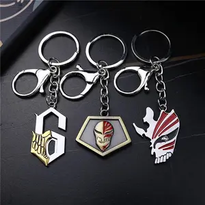 Bleach Kurosaki Ichigo Mask Keychains Anime Key Chain Metal Retro Keyring For Women Men Charm Accessories Pendant Llaveros Gifts