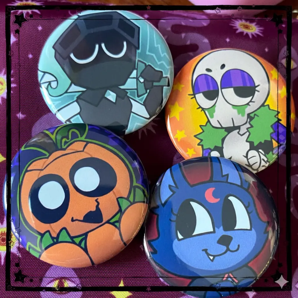 Dandy's World Halloween Toon Buttons! Kawaii Accessory for Bags
