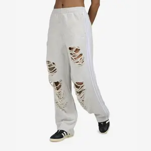 Adidas Originals Women's Distressed Sweatpants, Light Grey, KC8822