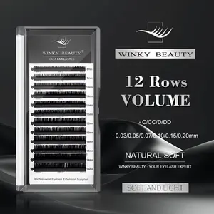 Winky Beauty 0.03mm Ultra-Fine Airy Lightweight False Lashes, Dense Natural Look, 8-16mm Single Row & 8-15mm Mixed Pack, Easy Application, Professional Eyelash Extension