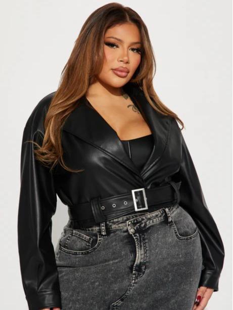 My Best Behavior Faux Leather Cropped Jacket - Black