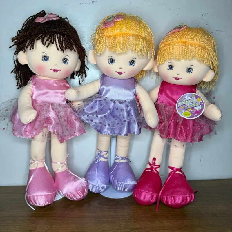 Linzy Toys Little Princess Series Plush Doll First Baby Dolls Baby Girl Gift Christmas Gifts For 0 To 6 Years Girls Curly Hair With Purple Dress 12 inches
