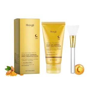 Hoygi Turmeric Collagen Peel-Off Mask, Gold Radiance, Cleans Pores, Brighten & Firm, Moisturize & Nourish, 1 Set with Scraper