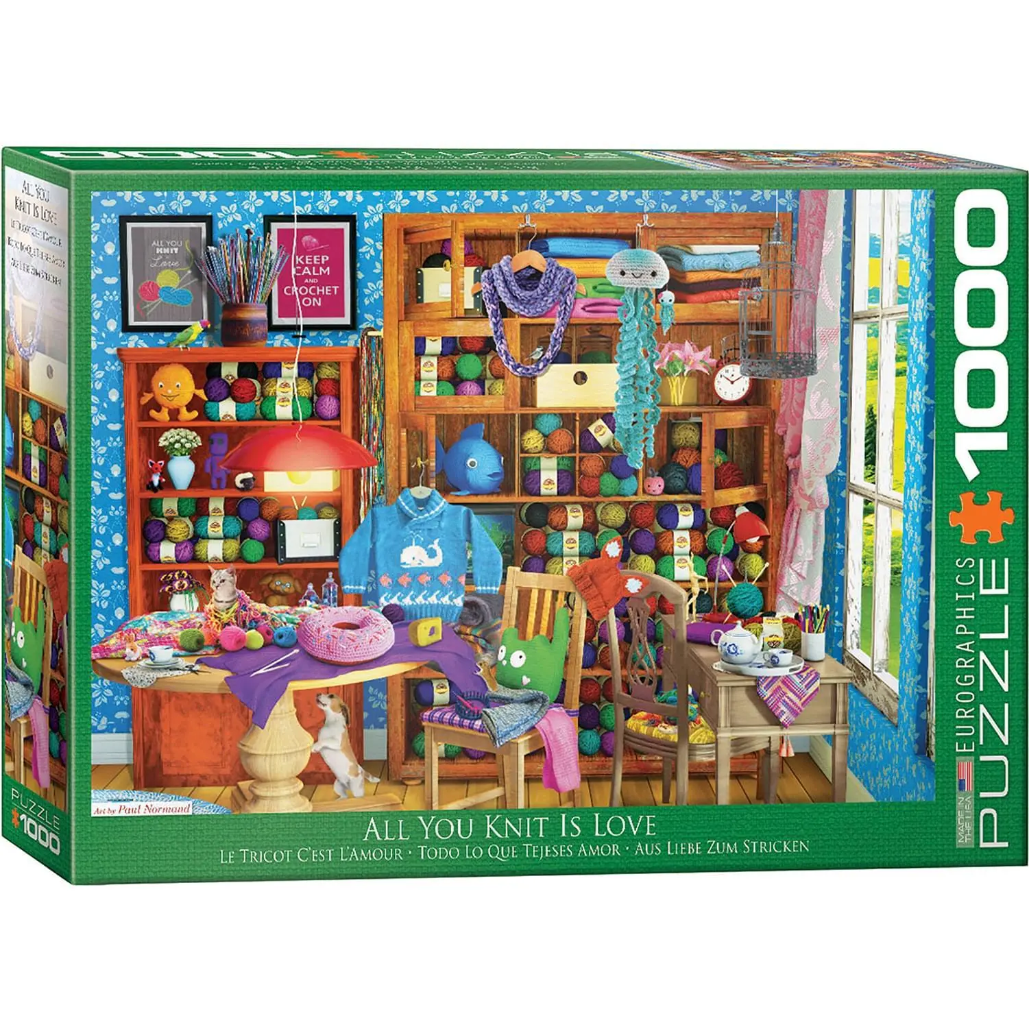 1000-Piece Knitting Theme Creative Puzzle Game - All You Knit Is Love by Paul Normand, Eurographics Art Puzzles Gift for Toys & Hobbies Enthusiasts