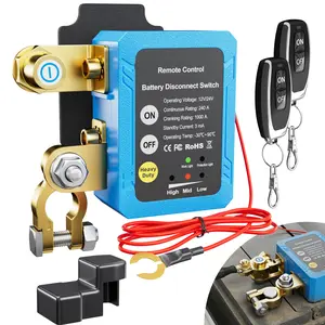 Eunik Dc 12V 240a Wireless Remote Battery Disconnect Switch, Two Key Operation for Cars, Quick Power Cut off Feature Smart