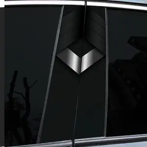 Pack of 2 "Dark Metal Geometry" Industrial Trendy Cool Car Stickers for Custom Cars, Durable Vinyl, Easy to Paste and Remove, Auto Accessories, Stylish Design