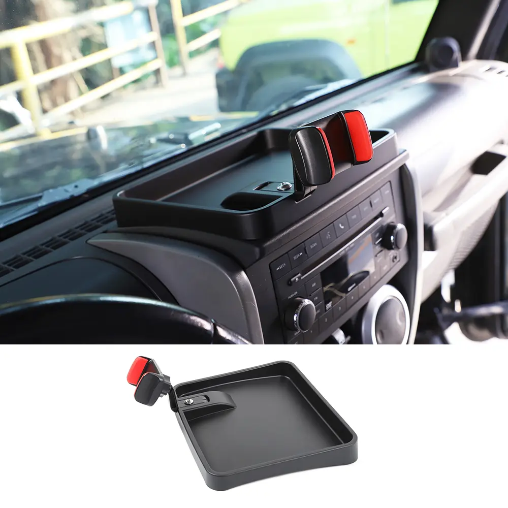 Cell Phone Car Mount & Car Phone Holder for 2007-2010 Jeep Wrangler JK JKU, Dash Tray Storage Box, Dashboard Organizer, Automotive Interior Decor Accessory, Cell Phone Car Holder, Car Phone Mount