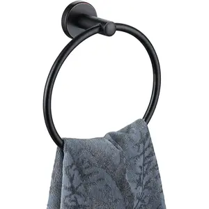 JQK Towel Ring Oil Rubbed Bronze, Stainless Steel Hand Towel Holder for Bathroom, ORB Wall Mount, TR130-ORB JQK Products