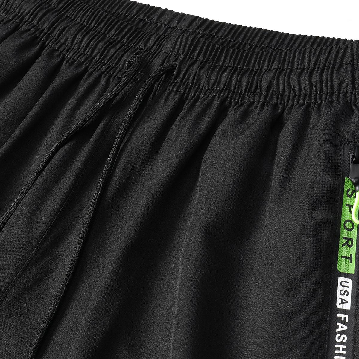 Men's 3-Pack Casual Sports Joggers, Breathable Polyester Athleisure Fitness Pants with Drawstring, Mid-Rise Waistband, and Zip Pocket, Breathable Material Jogger, Elastic Waist Joggers