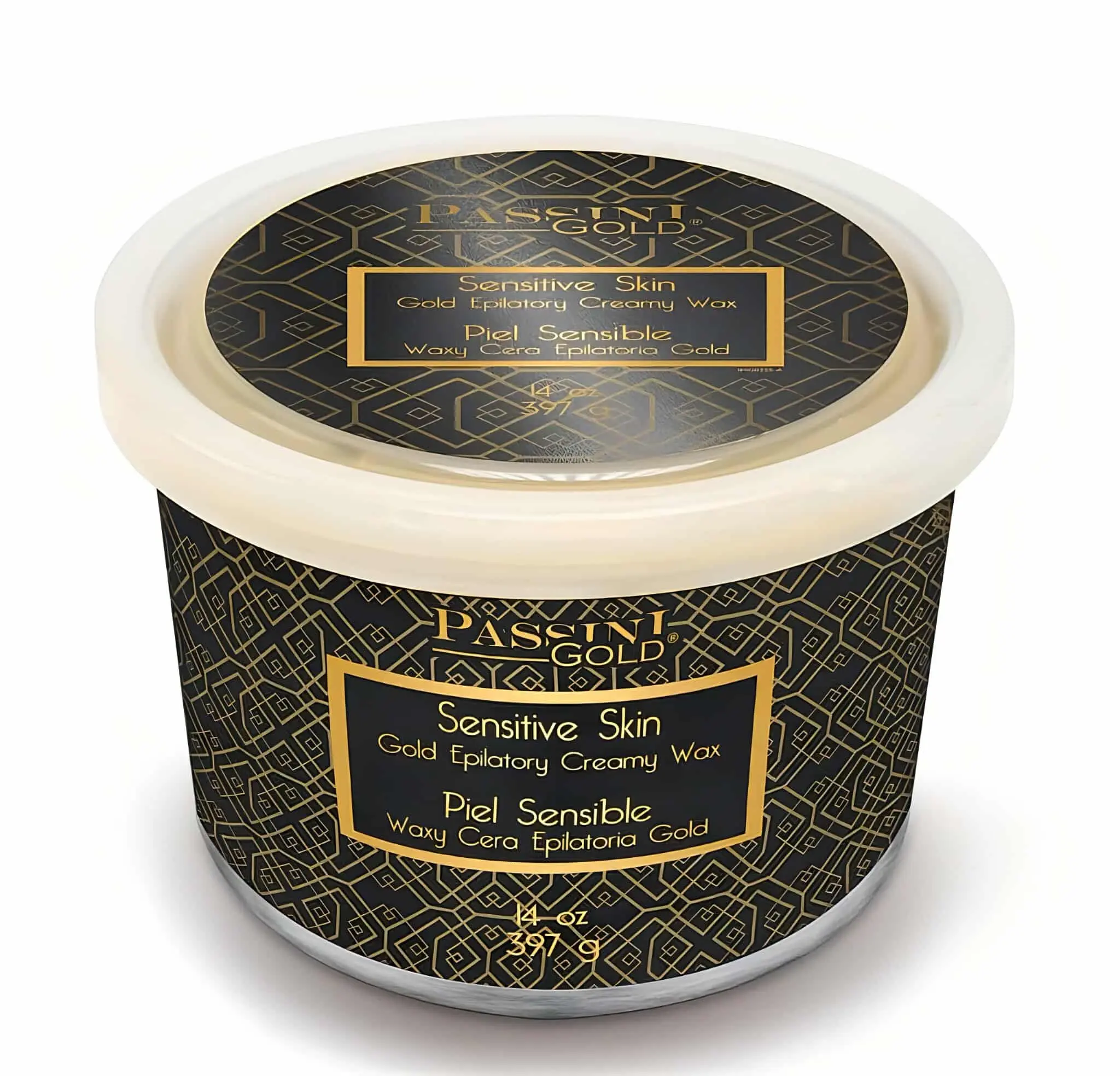 Passini Gold Epilatory Creamy Wax - 14 oz (397g) Paraben-Free Waxing Solution for Gentle Body Hair Removal, Body Care for Adults, Smooth, Sensitive Skin, 14Oz Container, Cream Form, None, Single Item, Wax Base, Apply Cream