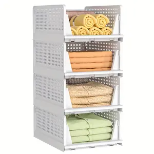 Stackable Storage Bins, Wardrobe Organizer Plastic Storage Drawers, Stackable Drawers, Wardrobe Organization and Storage, Suitable for Bedroom, Kitchen, Office, Bathroom