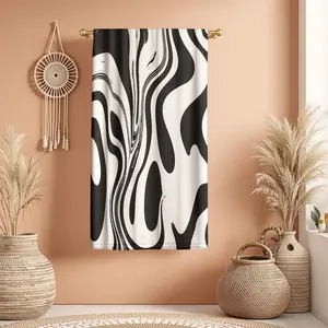 1Pc Abstract Fabric with Black and White Wavy s Bathroom Hand Towel Bath Towel, Multiple Size Microfiber Towel, Ultra-Soft Quick Dry and Absorbent Polyester Large Bath Towel, Unique Home Decorative Kitchen Towels,