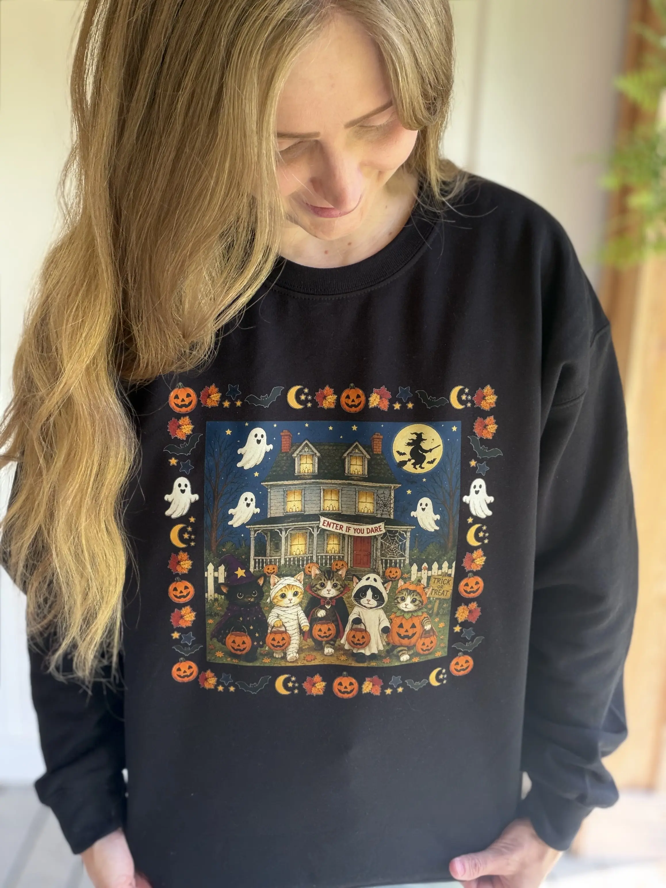 MADE TO ORDER enter if you dare kittens in halloween costumes shirt or crewneck