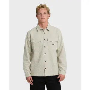 BILLABONG Men's Bad Dog Long Sleeve Flannel Shirt - Chino, 100% Cotton Regular Fit Pockets, Casual Everyday