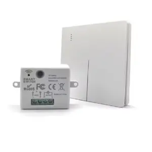 Wireless Light Switch RF Transmitter Safety Receiver Controller 10a Easy Installation Up to 1500w Lamps, Panel Mount Screw Terminal