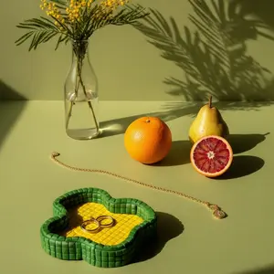 Wavy Clay Trinket Dish in Vibrant Colors Trending TikTok Room Decor Jewelry Holder Minimalist Aesthetic Perfect for Organizing Accessories 4.0L x 4.0W x 0.75H