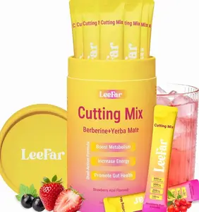 Cutting Drink Mix - Berberine, 5-HTP & Yerba Mate for Satiety Signaling, Metabolism & Gut Health - Strawberry Açaí Flavored, 30 Count
