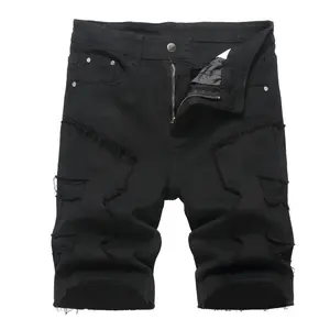 JUNBAOSS Men's Slim Fit Stretch Denim Shorts Ripped Skinny Jean Shorts for Men, Distressed Fashion Straight Comfort Flex Waist Short Denim Jean, Menswear Classic Street Style Cotton Fabric Jean Natural Hipster Personalized Stylish Jeans with Pockets