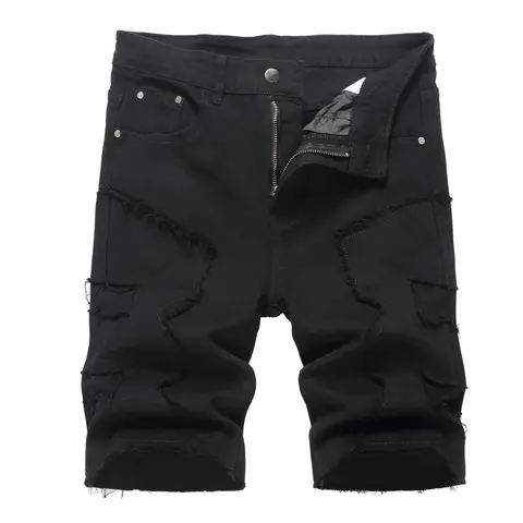 JUNBAOSS Men's Slim Fit Stretch Denim Shorts Ripped Skinny Jean Shorts for Men, Distressed Fashion Straight Comfort Flex Waist Short Denim Jean, Menswear Classic Street Style Cotton Fabric Jean Natural Hipster Personalized Stylish Jeans with Pockets summe