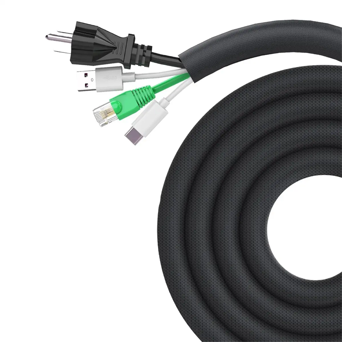 Open Chew-Proof Wire Sleeves - 10ft 0.5in Durable, Noiseless, Convenient Climbing Gear Cord Management for Home Pets, Scratch & Bite Resistant Protector for All Types of Cables