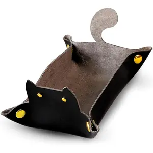 Sage’s Portal Enchanted Cat Dice Tray, Portable Snap Assembly, DND Dice Tray for Dungeons and Dragons RPG Tabletop TTRPG (Black)