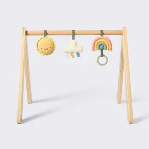Wood Play Gym + Hanging Toys Set - Cloud Island