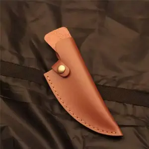 Universal Genuine Leather Knife Case, Hand-Stitched Anti-Scratch Knife Storage Sheath with Brass Snap Button