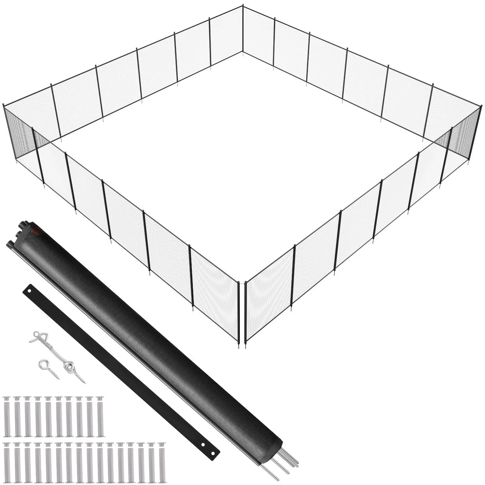 【summerfinds】VEVOR Pool Fence, 4 x 72 FT Pool Fences for Inground Pools, Removable Child Safety Pool Fencing, Easy DIY Installation Swimming Pool Fence, 340gms Teslin PVC Pool Fence Mesh Protects Kids and Pets