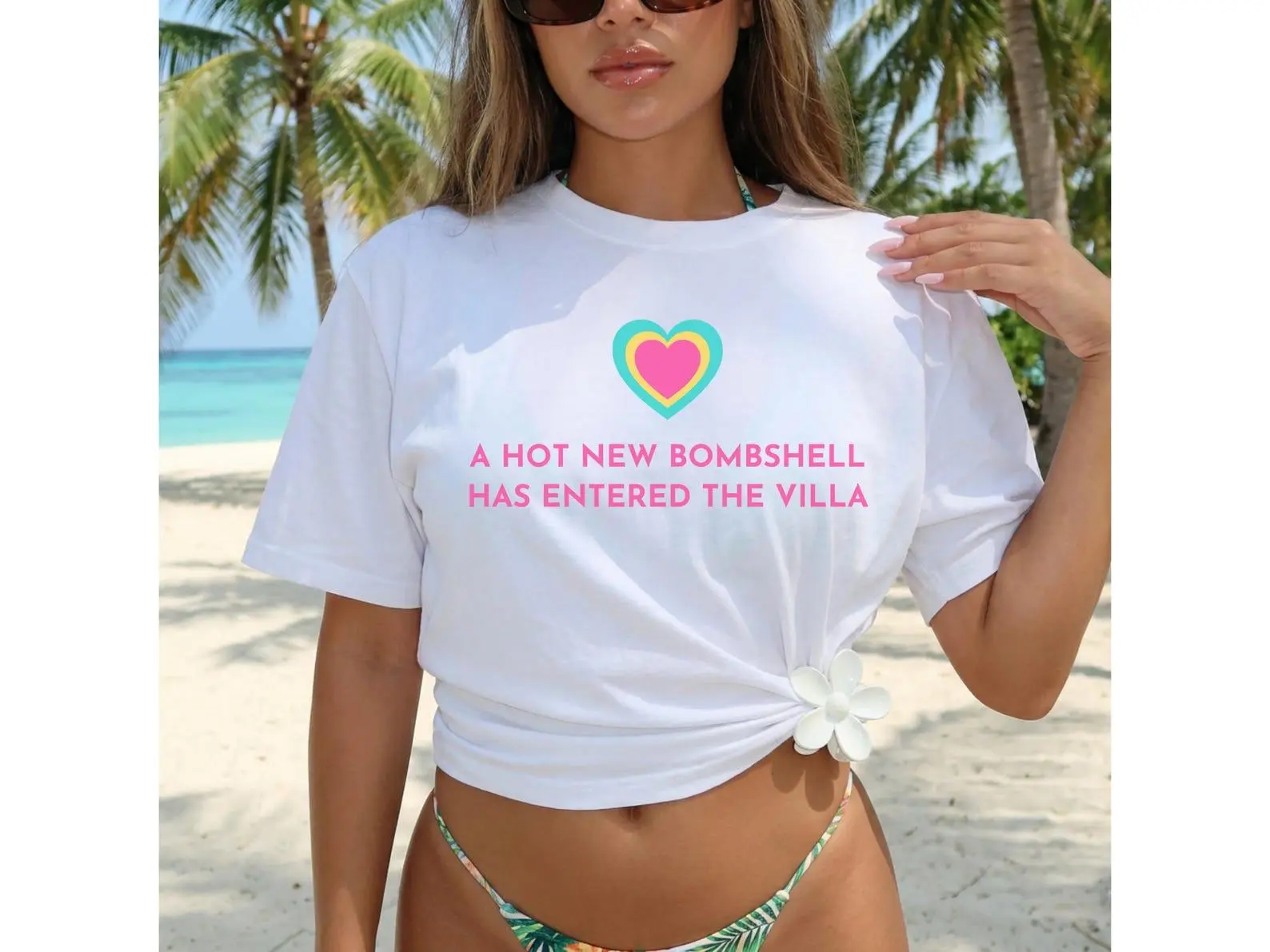 A Hot New Bombshell Has Entered The Villa T-Shirt, Love Island Summer Tee, Beach Coverup, Beach Tee, TV Show Tee, Bombshell Tee