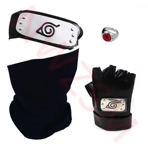 Trendy H@take Kakashi Cosplay Gloves Mask Headband Anime Accessories Kunai Notebook Konohagakurenosato Sign Props