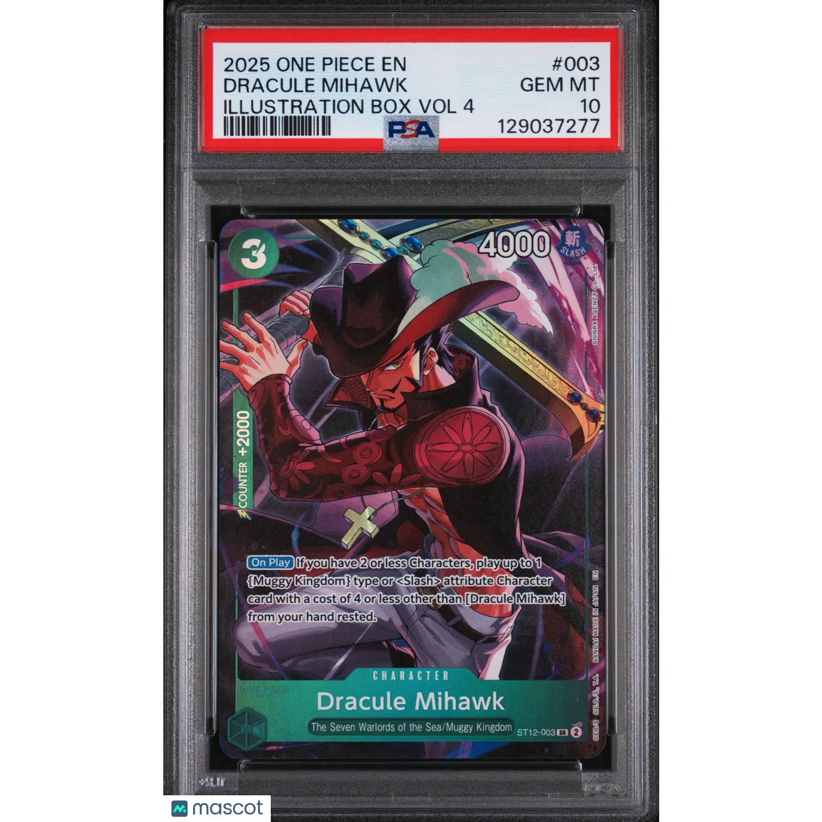 2025 One Piece Promos Dracule Mihawk #003 10 Illustration Box Vol.4