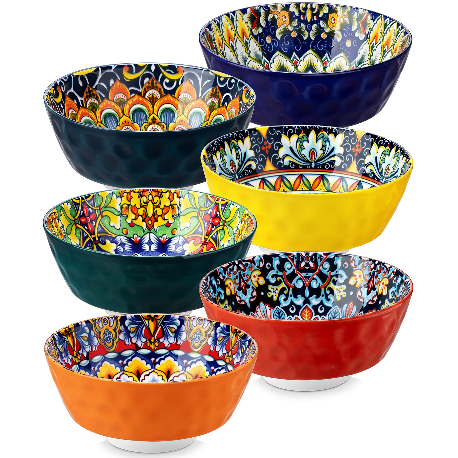 vancasso Cereal Bowls, Ceramic Soup Bowls Set of 6, 12/26 oz Colorful Bowls Set for Kitchen, Dishwasher & Microwave Safe- for Cereal, Soup, Oatmeal, I