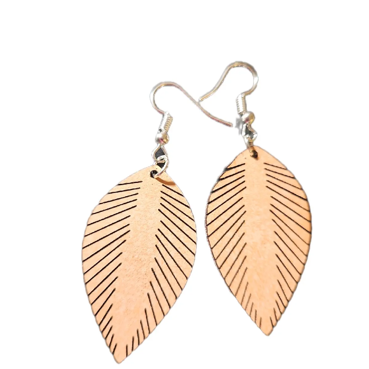 Leather Feather Earrings