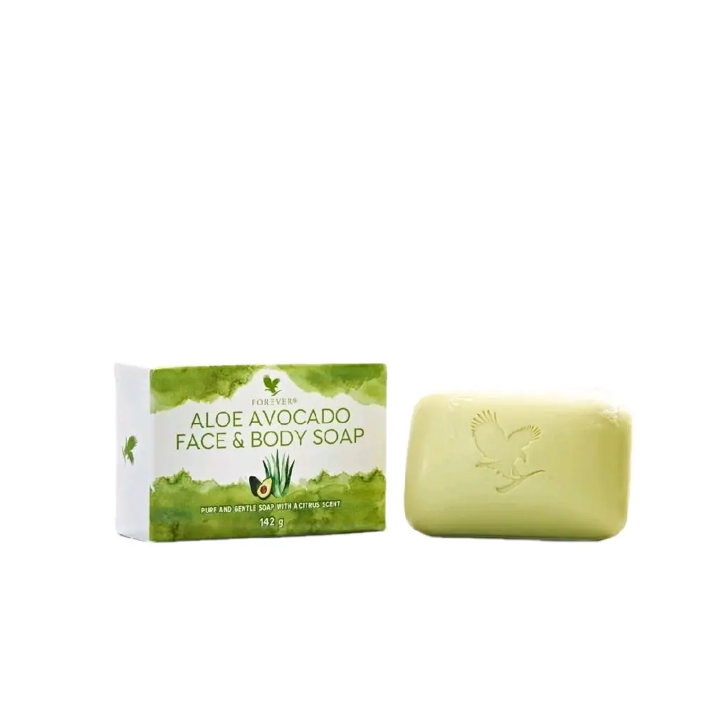 Aloe & Avocado Infused Face and Body Soap Bar, Natural Moisturizing Cleansing Bar for All Skin Types