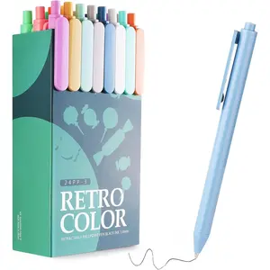 Cute Pens, 24 count Fine Point Smooth Writing Pens, Personalized Ballpoint Pens Bulk, Flair Colorful Pens, Black Ink 1.0 mm Journaling Pen, School Office Supplies for Women & Men, Note Taking