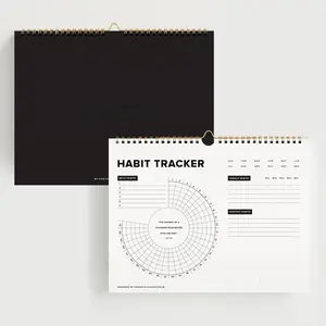 Stay on Track Habit Tracker Wall Calendar – Daily, Weekly & Monthly Habit Journal for Goal Setting & Productivity – Undated Spiral Planner by ThreeKin Collective