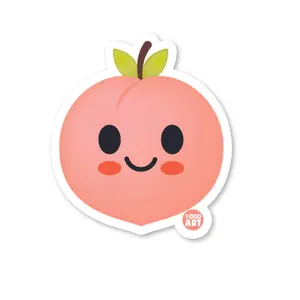 Peach - 3" Art Sticker