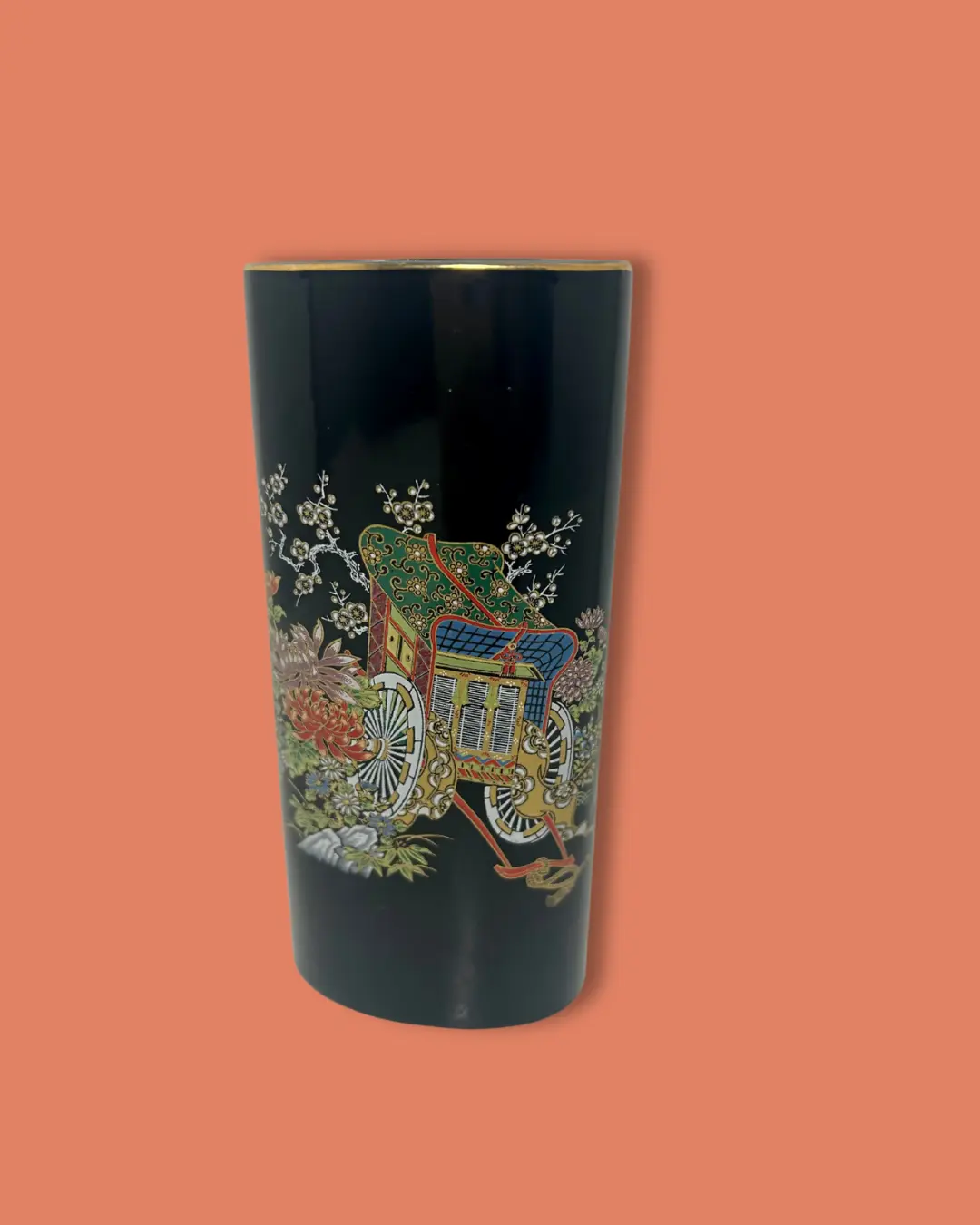 Vintage Japanese Satsuma Hand Painted Japanese Vase