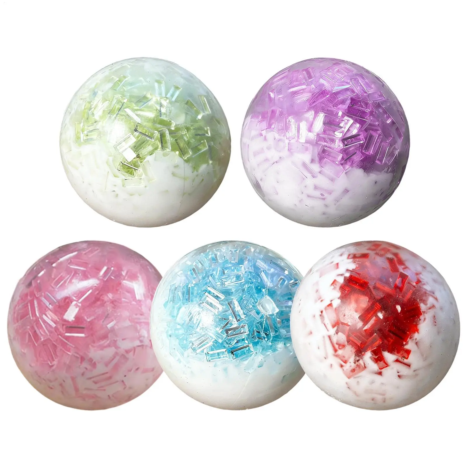 Handmade Slow Rebound Sand-Mud-Bead Ball - Soft, Squeaky, Crunchy, Rustle Sound Stress Reliever Anxiety Relief Unisex Squeeze Toy (2.36x2.36x2.36 inches DIY Specialty Toy Supply for Adults), Silicone Stress Relief