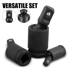 3 Count Impact Universal Joint Swivel Socket Adapter(1/2inch 3/8inch 1/4inch), Professional 360° Rotatable Joint Socket Adapter Cr-Mo for Electric Wrench , Ratchet Wrench
