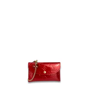 Pre-owned Louis Vuitton Leather Small Leather Goods Red Vernis Envelope Plat