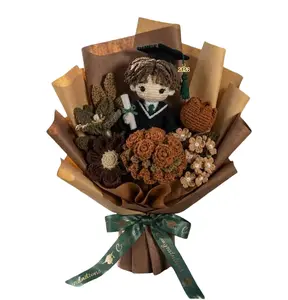 Graduation Gift Custom Crochet Flower Bouquet with Graduate Doll | Personalized Senior Gift | Handmade Graduation Keepsake | Cute Class of 2026 Plush Flower Bouquet | Unique Graduation Present for Her, Friend & Daughter #GraduationGift#CrochetBouquet2026